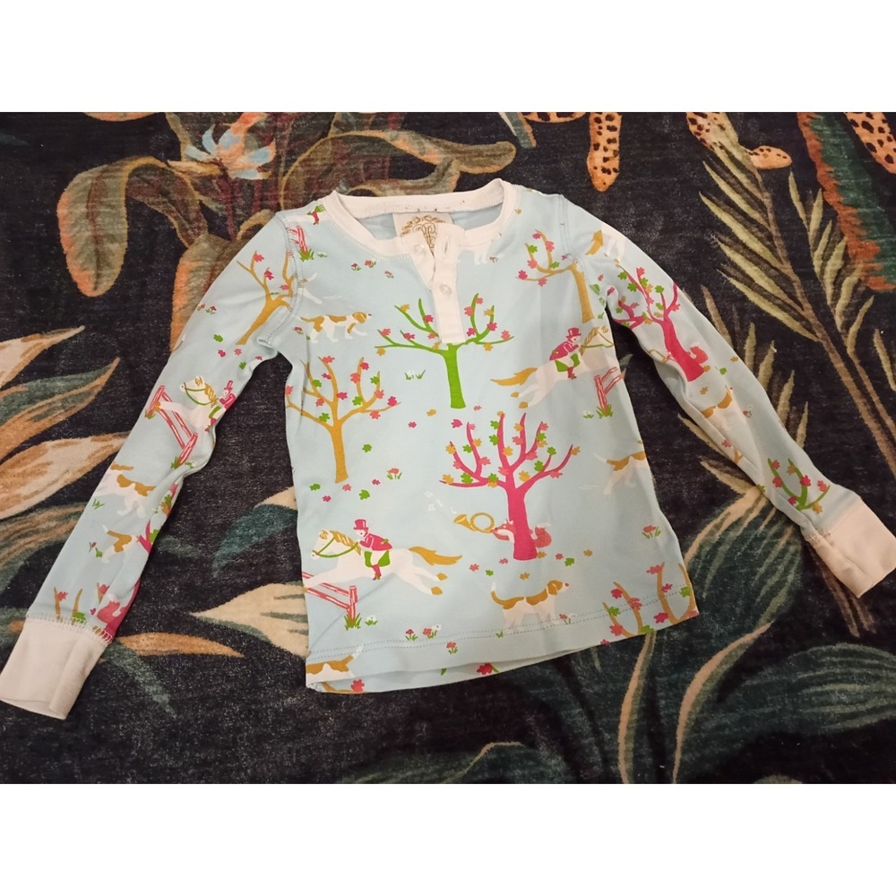 The Beaufort Bonnet Company Pima Cotton Pj Top Girls 2T Horse Theme
